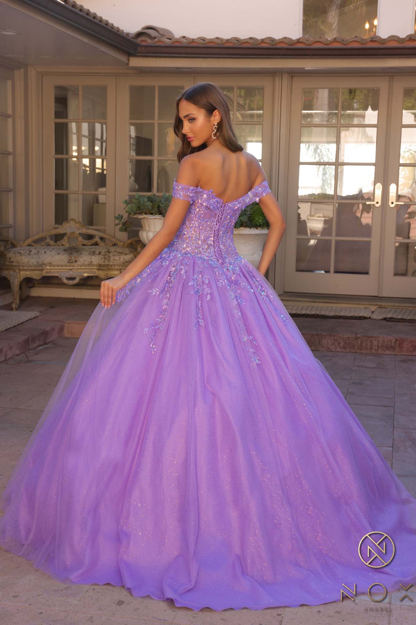 Nox Anabel H1349 Poofy Long Quinceanera Off the Shoulder Ballgown by DiscountDressShop