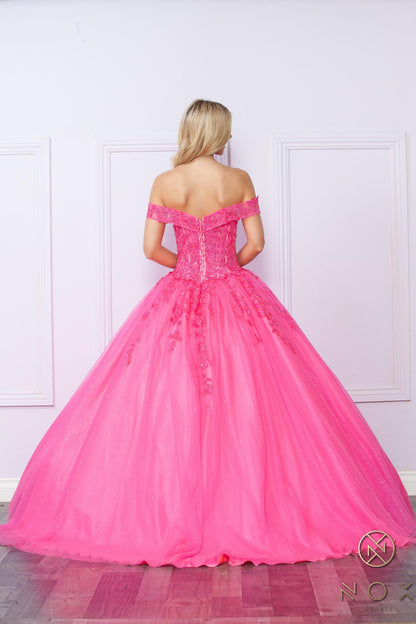 Nox Anabel H1349 Poofy Long Quinceanera Off the Shoulder Ballgown by DiscountDressShop
