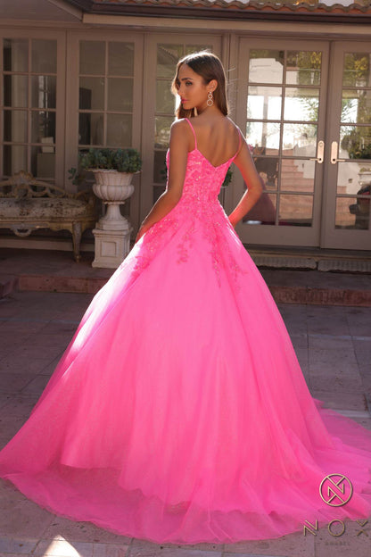 Nox Anabel H1464 Square Neck Poofy A-Line Quinceanera Gown by DiscountDressShop