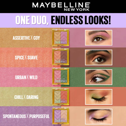 Maybelline New York Color Rivals Longwear Eyeshadow Duo - Assertive X Coy by Dista