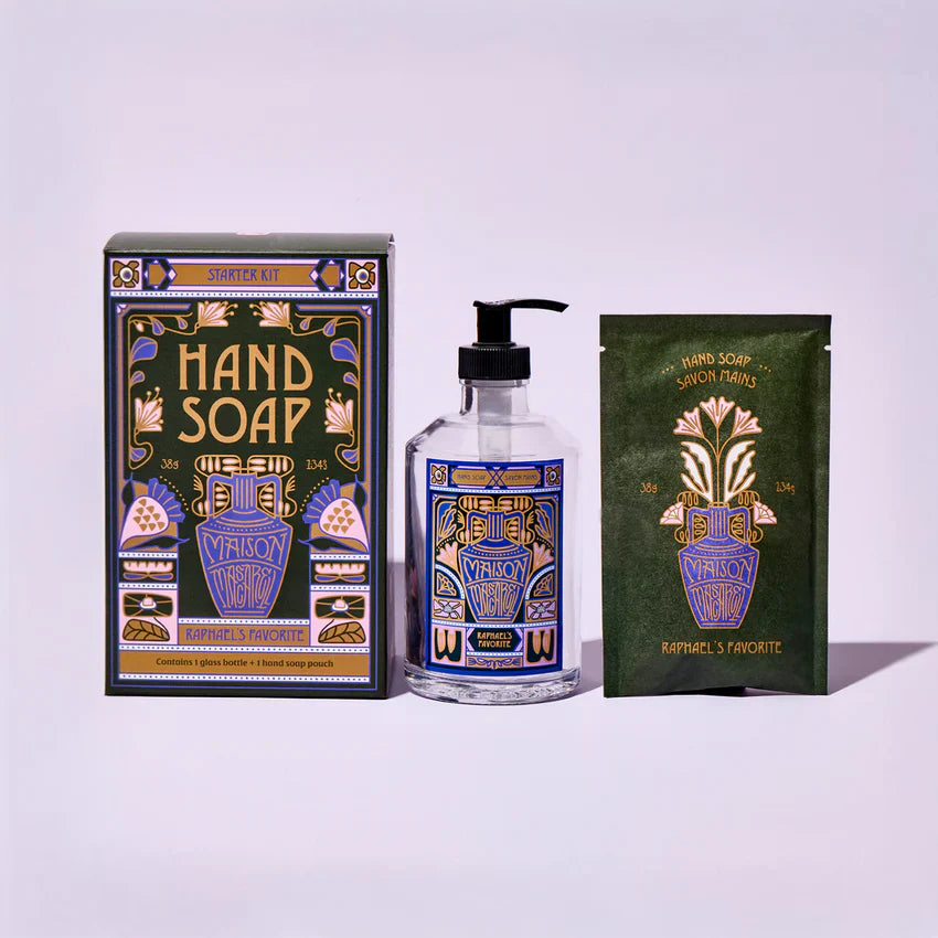 Maison Mascarell Hand Soap Starter Kit Dispenser &amp; Soap Refill - Imperfect Container by This is Beauty US