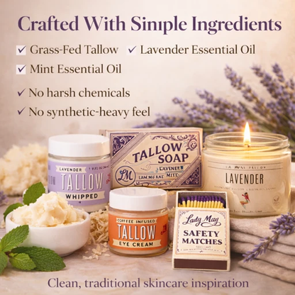 Lavender Tallow Gift Set - Premium Relaxation Bundle | Skincare, Candle &amp; Soap by Lady May Tallow