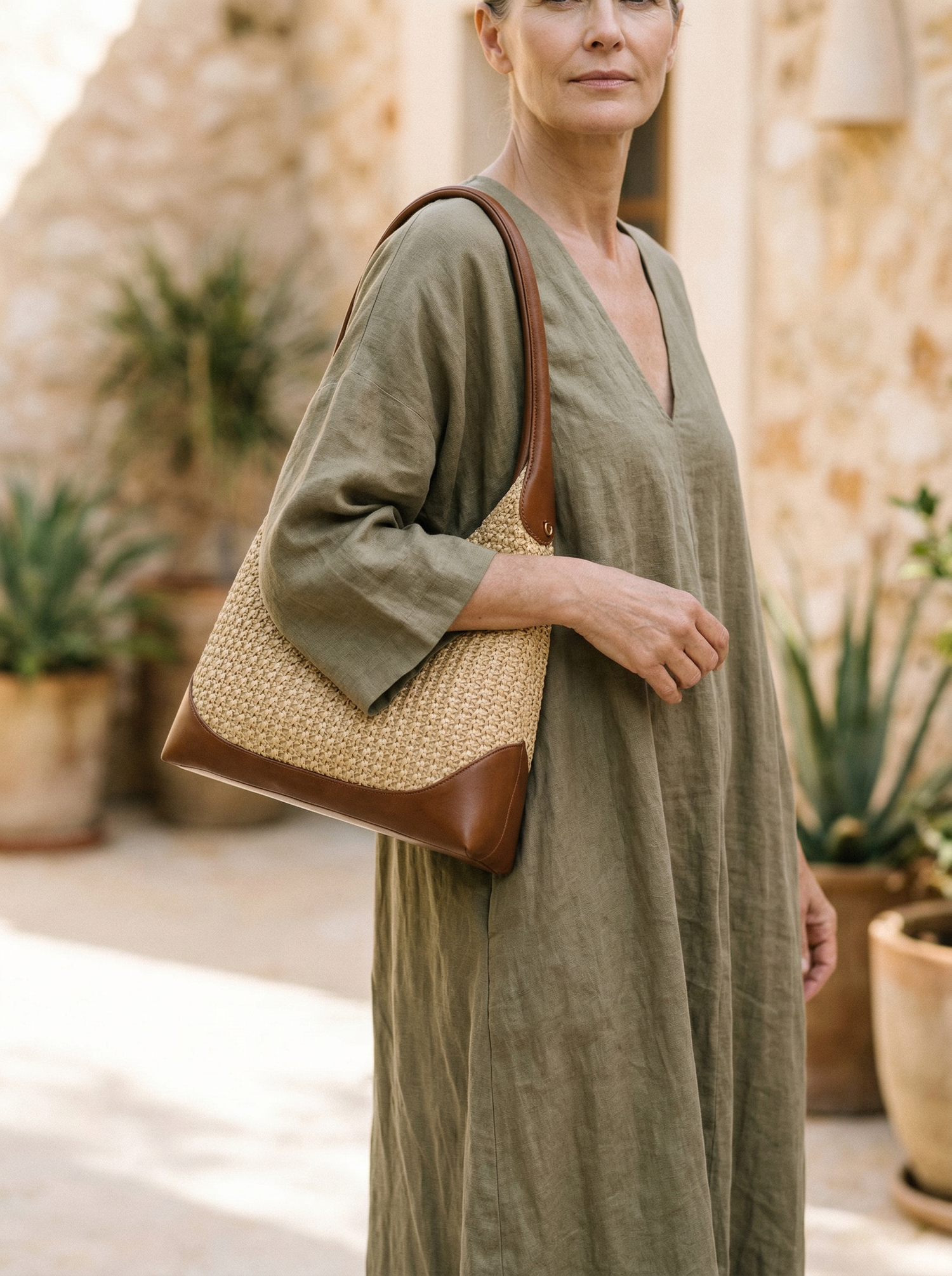 Artisanal Handwoven Colorblock Bucket Bag for Effortless Coastal Style by LINTICO