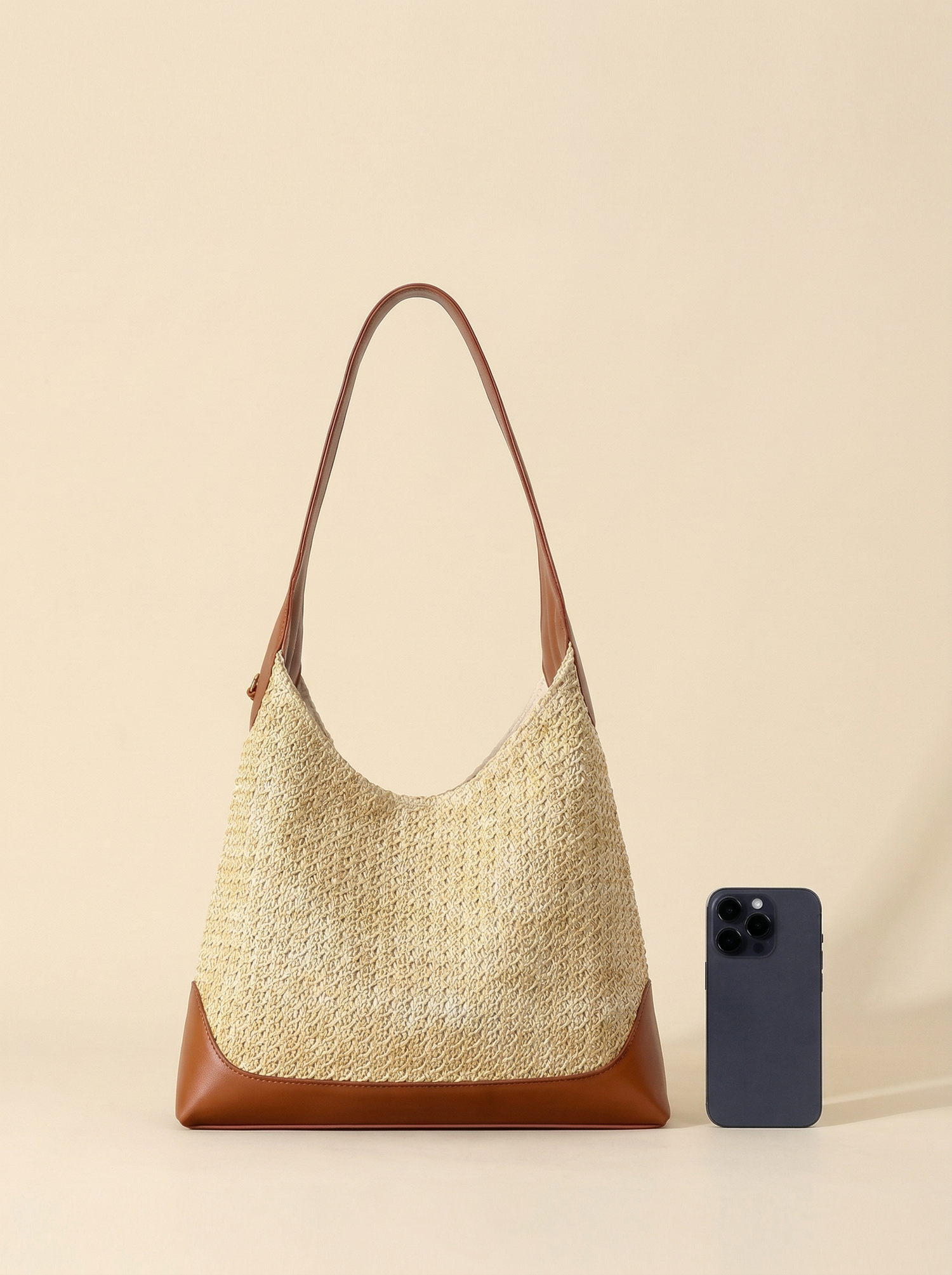 Artisanal Handwoven Colorblock Bucket Bag for Effortless Coastal Style by LINTICO