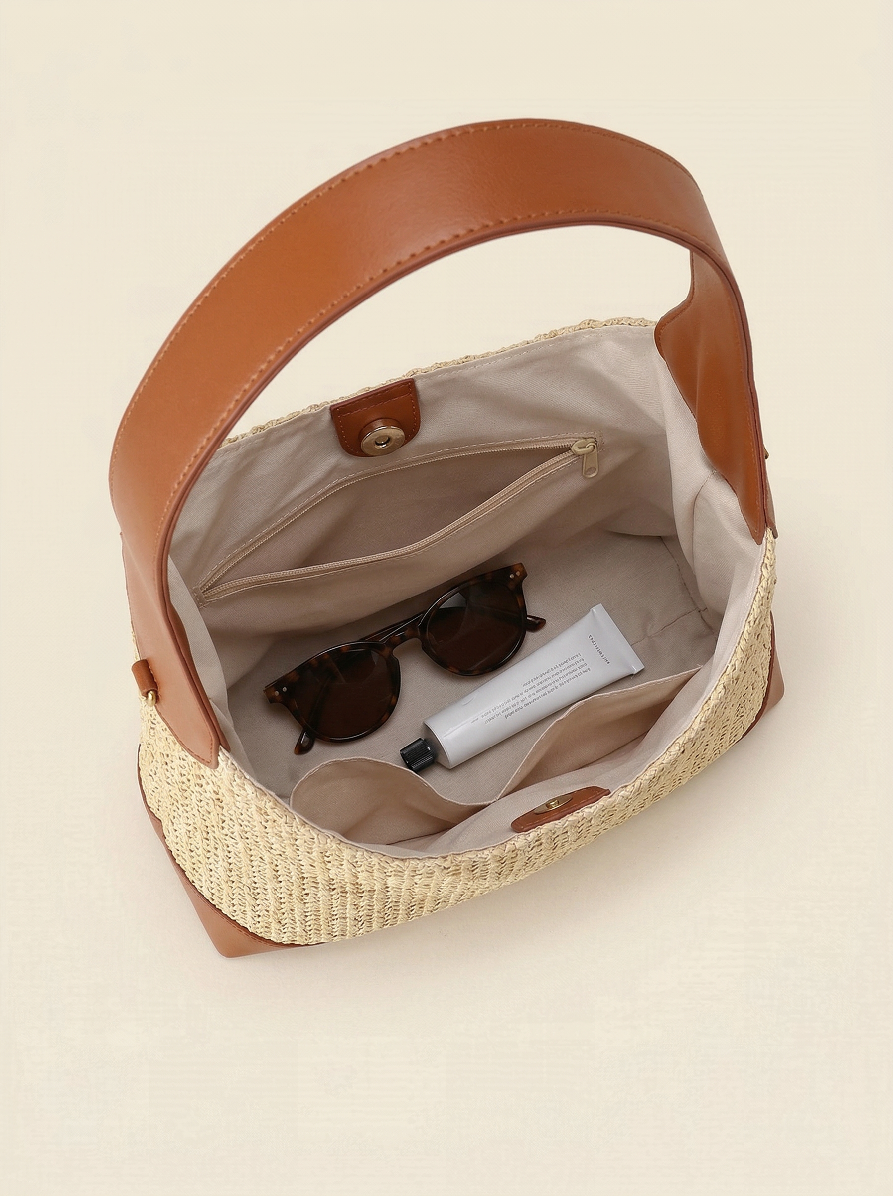 Artisanal Handwoven Colorblock Bucket Bag for Effortless Coastal Style by LINTICO
