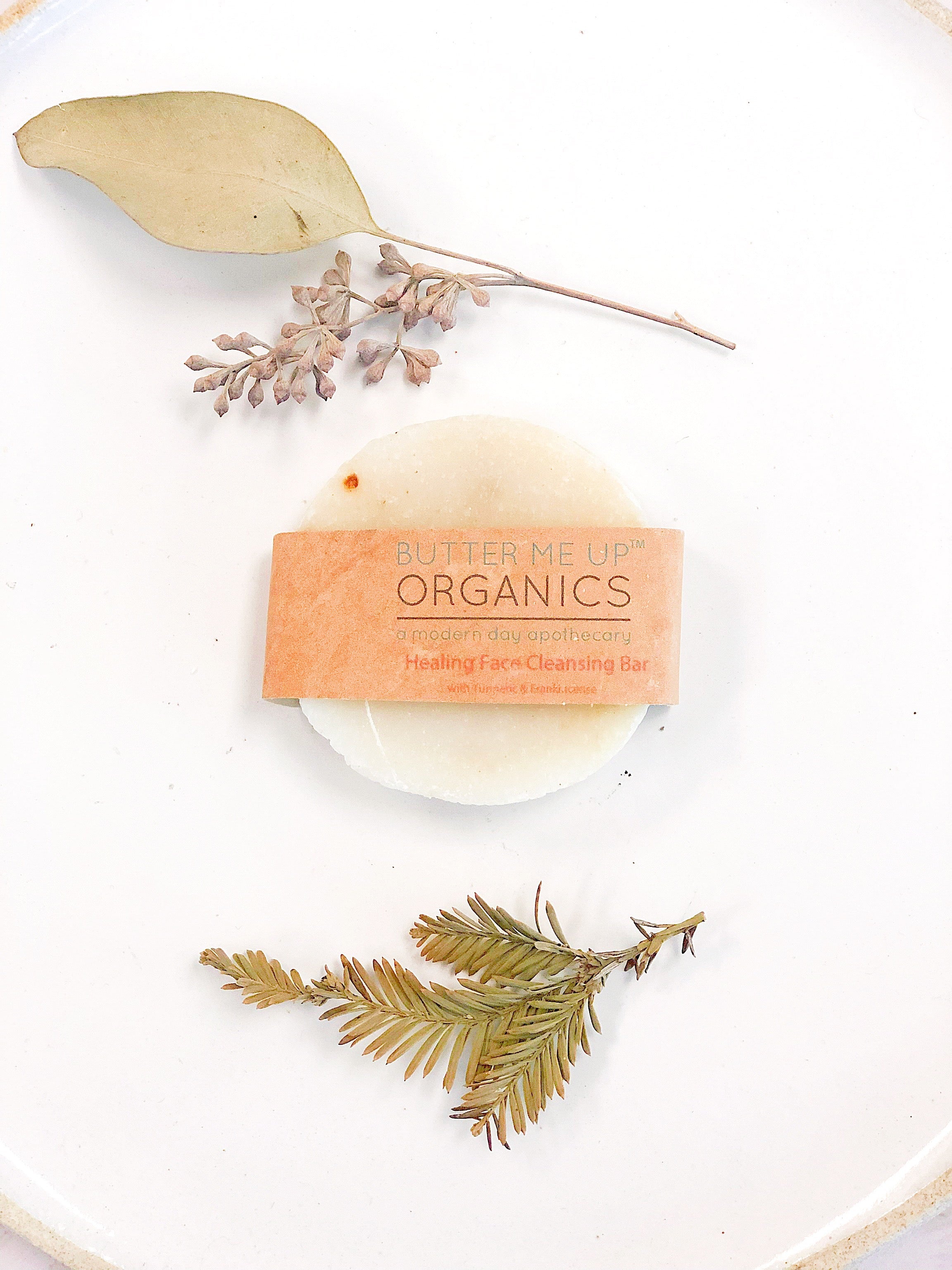 Healing Organic Facial Bar / Frankincense and Myrrh / Turmeric / Organic Face Wash / Organic Facial Cleanser / Face Cleanser / Cleansing Bar by Butter Me Up Organics