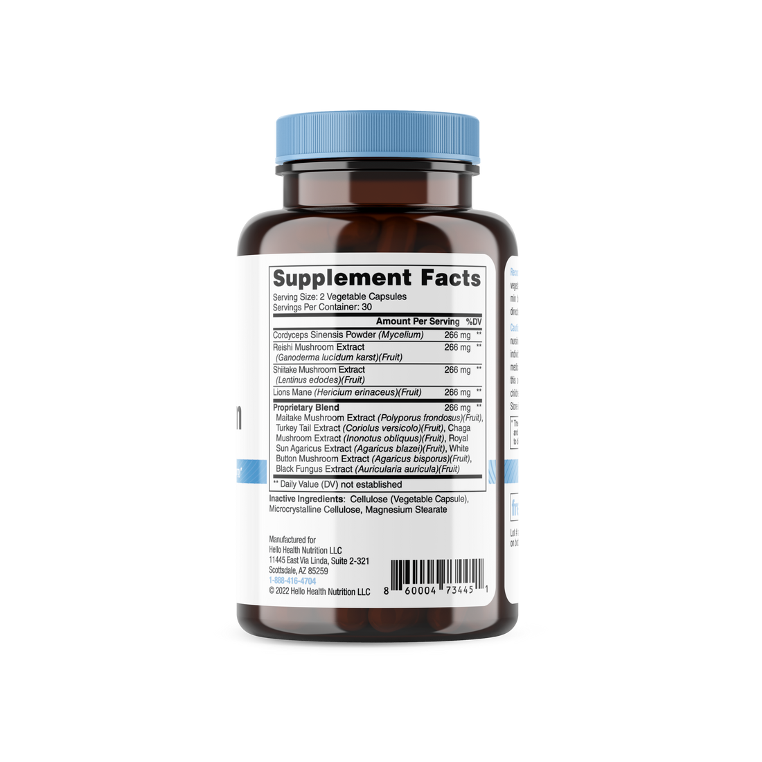 10-in-1 Mushroom Complex capsules by hellohealth