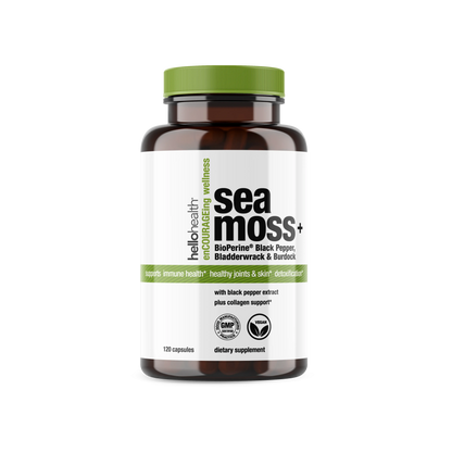 Organic Irish Sea Moss, Organic Bladderwrack, Organic Burdock &amp; Bioperine capsules by hellohealth