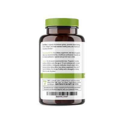 Organic Irish Sea Moss, Organic Bladderwrack, &amp; Organic Burdock capsules by hellohealth