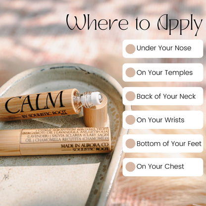 Calm Essential Oil Bamboo Roller by Soulistic Root