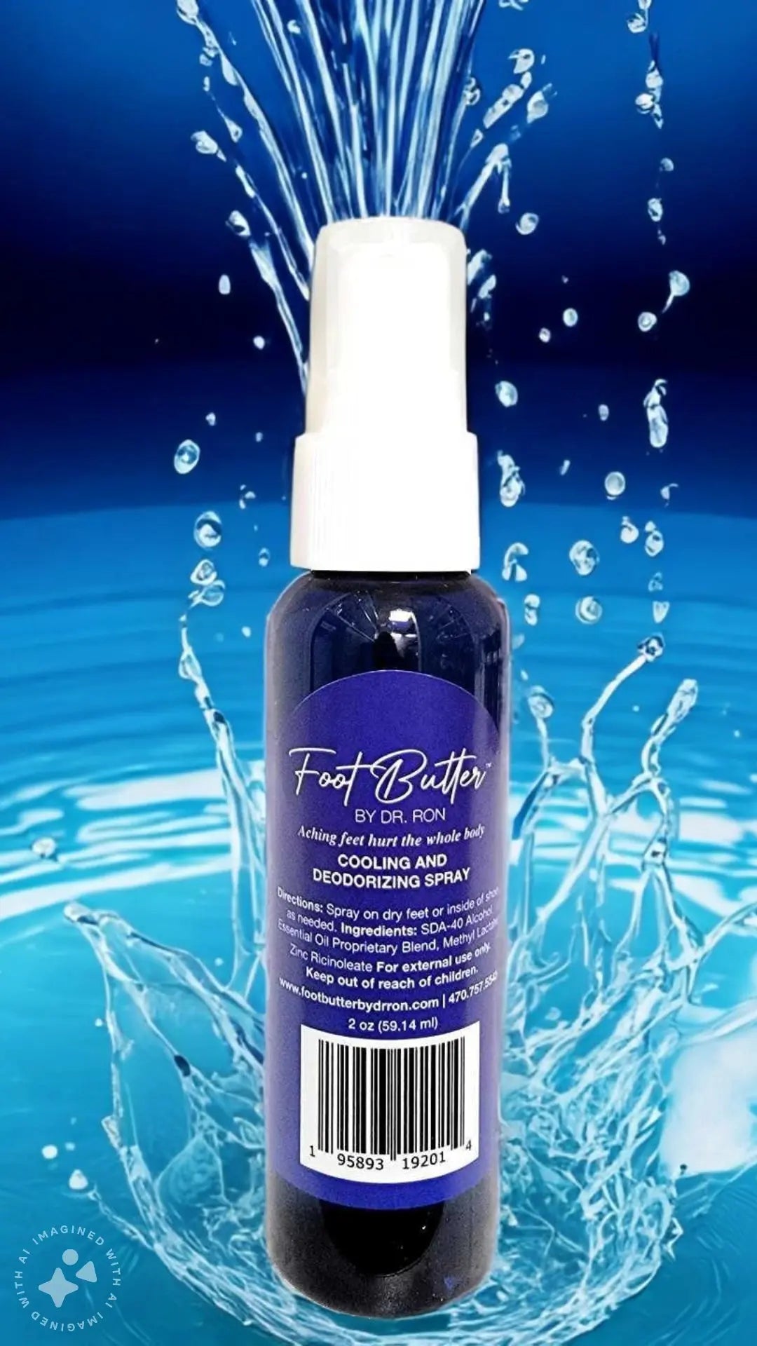 Lavender Cooling &amp; Deodorizing Foot Spray – 2 oz Freshness &amp; Odor Control by Foot Butter by Dr Ron