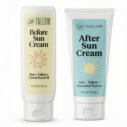 Tallow Sun Care Duo - Natural Before &amp; After Sun Cream Gift Set with Zinc Oxide by The Lady May