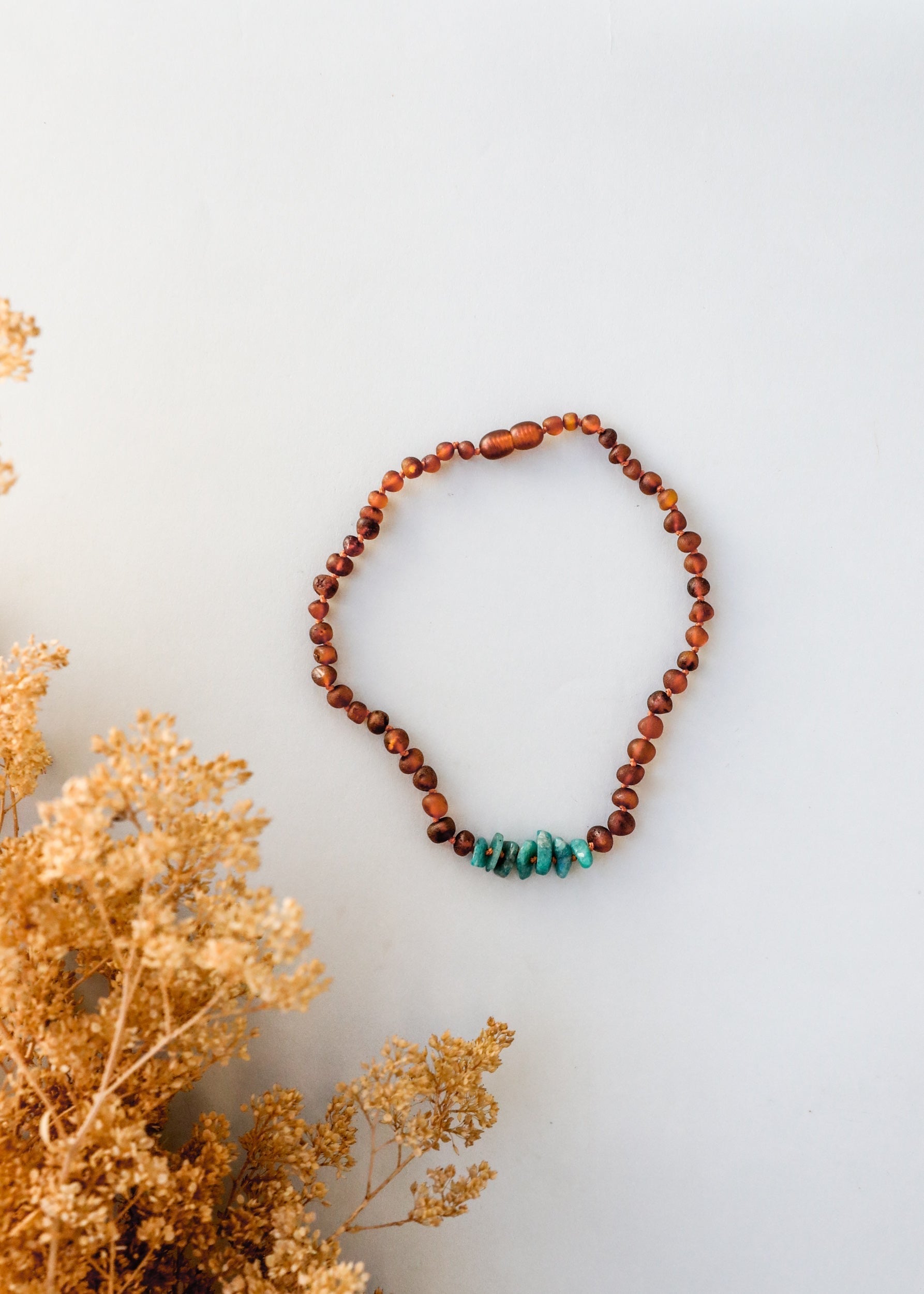 Raw Cognac Baltic Amber + Raw Amazonite || Kids Set by CanyonLeaf