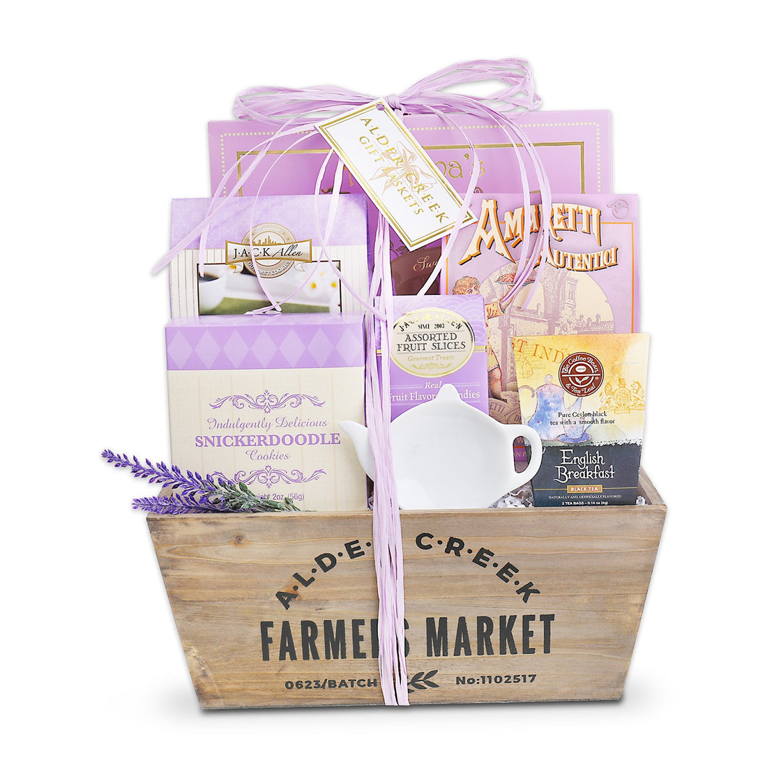 Relaxing Lavender Tea Gift Basket by Alder Creek Gift Baskets