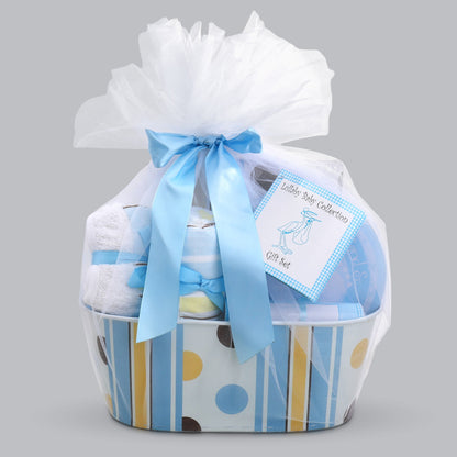 Welcome to the World Baby Boy Gift Basket by Alder Creek Gift Baskets