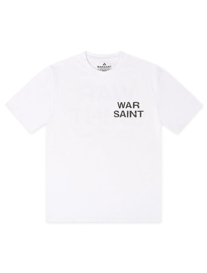 Warsaint LA Script Tee - White/Black by Denim Exchange