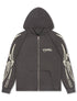 BLDG4 Streak Zip-up Hoodie - Charcoal Art by Denim Exchange