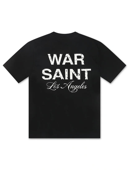 Warsaint LA Script Tee - Black/White by Denim Exchange