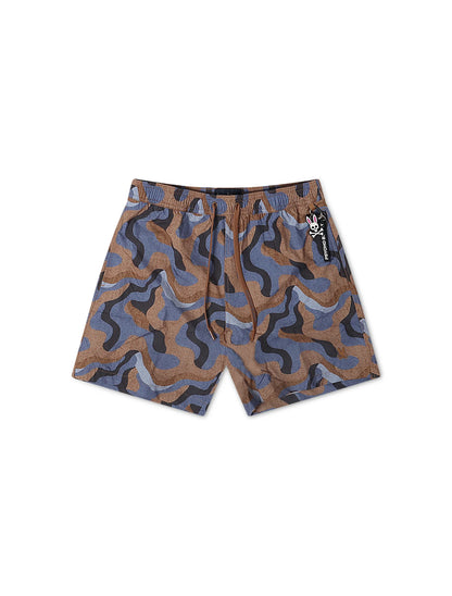 Psycho Bunny Dante Swim Trunks - Brown by Denim Exchange