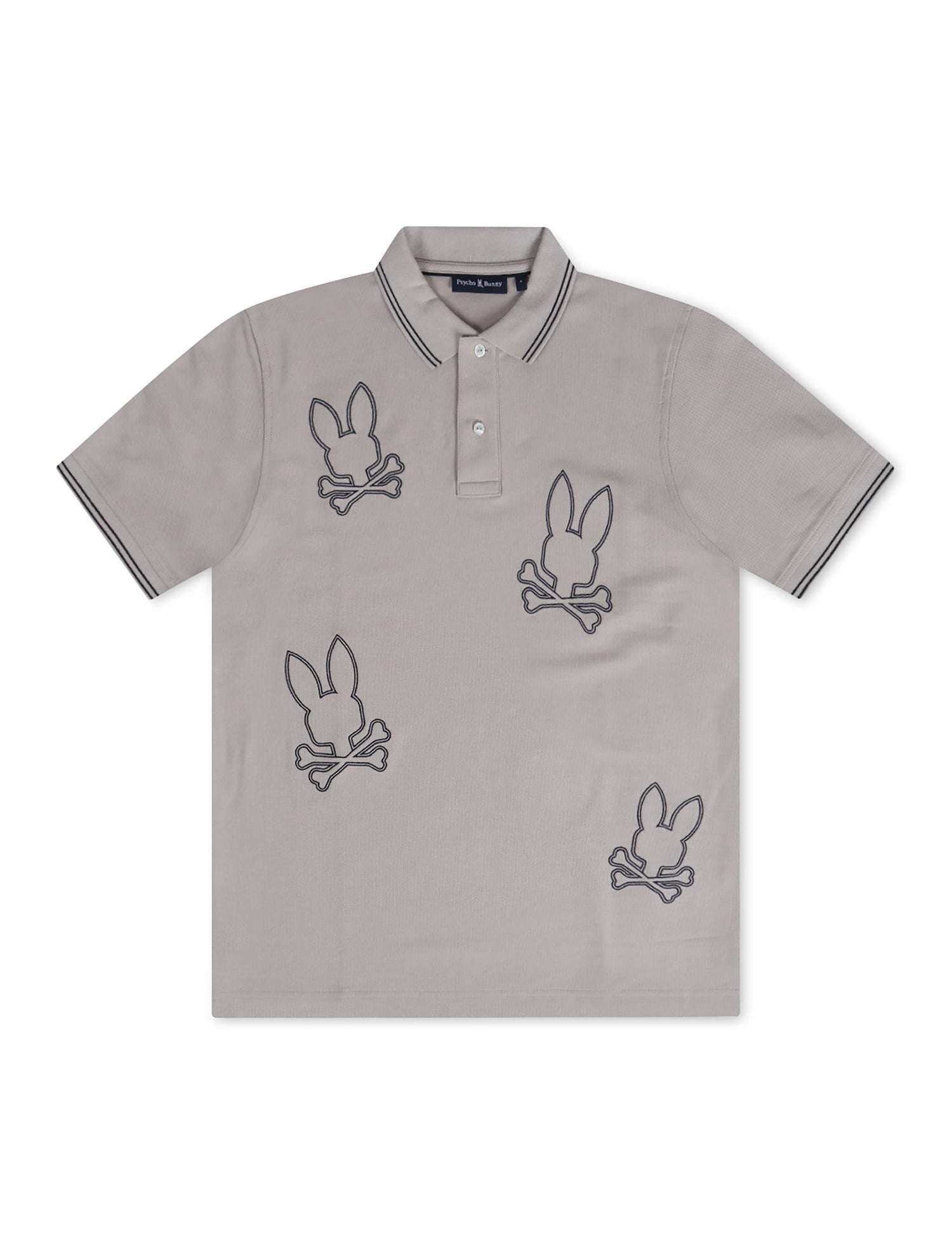 Psycho Bunny Milton Pique Polo - Oyster by Denim Exchange