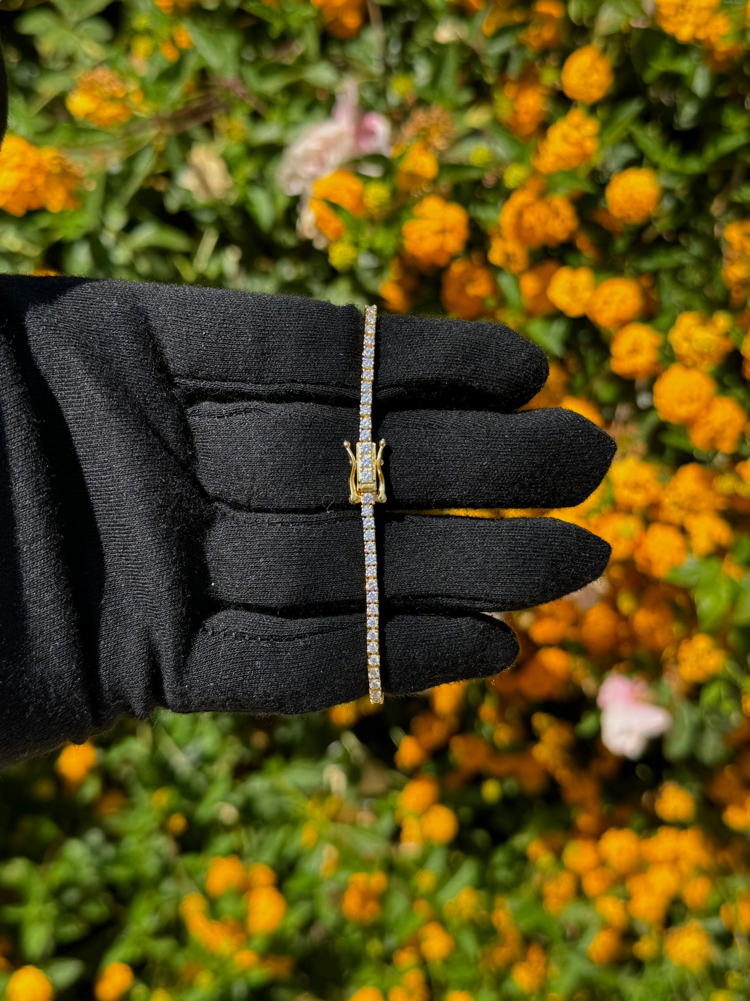 2mm Moissanite Tennis Bracelet in Yellow Gold by Jayco Jewelry