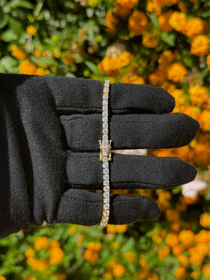 3mm Moissanite Tennis Bracelet in Yellow Gold Vermeil by Jayco Jewelry