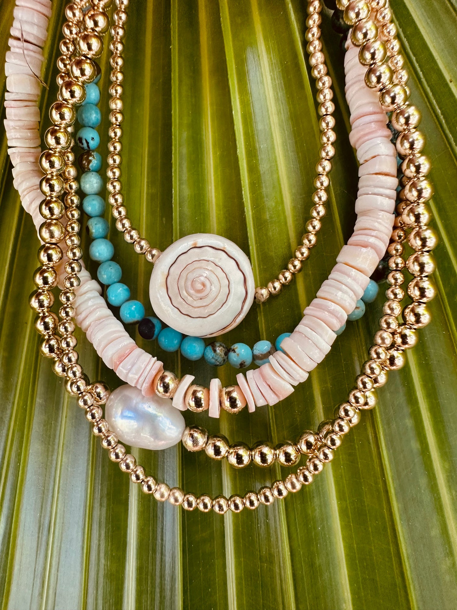 Natural Turquoise + 14K Gold Filled || Beaded Stretch Bracelet by CanyonLeaf