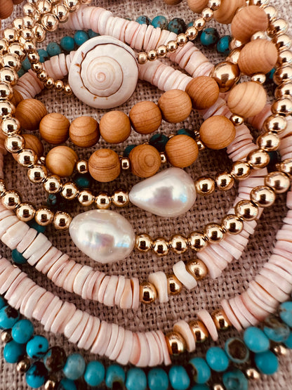 Natural Pearl + 14k Gold Filled Beaded || Anklet or Bracelet by CanyonLeaf
