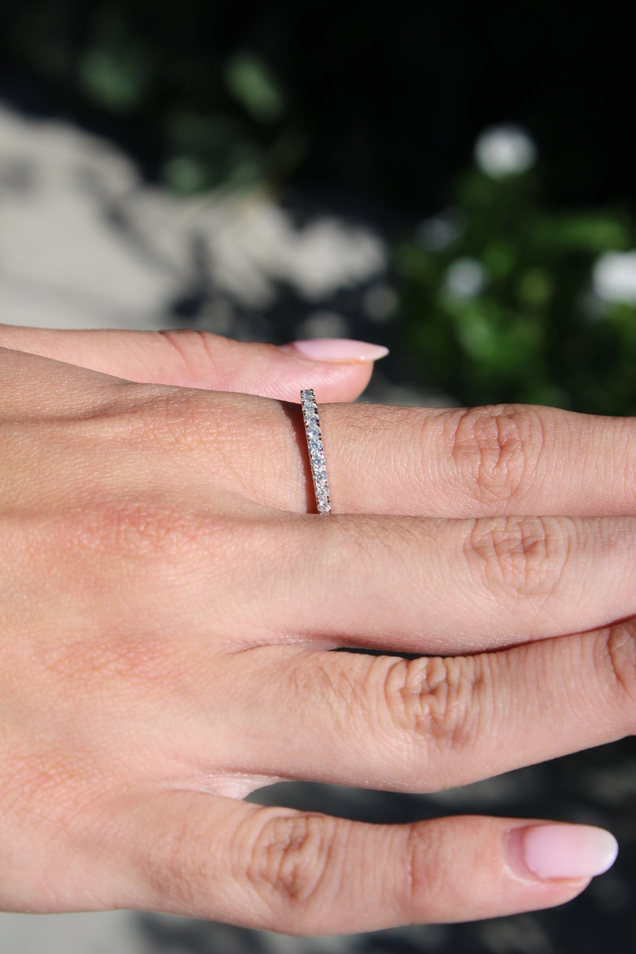 1.8mm Moissanite Half Eternity Ring in 925 Sterling Silver by Jayco Jewelry