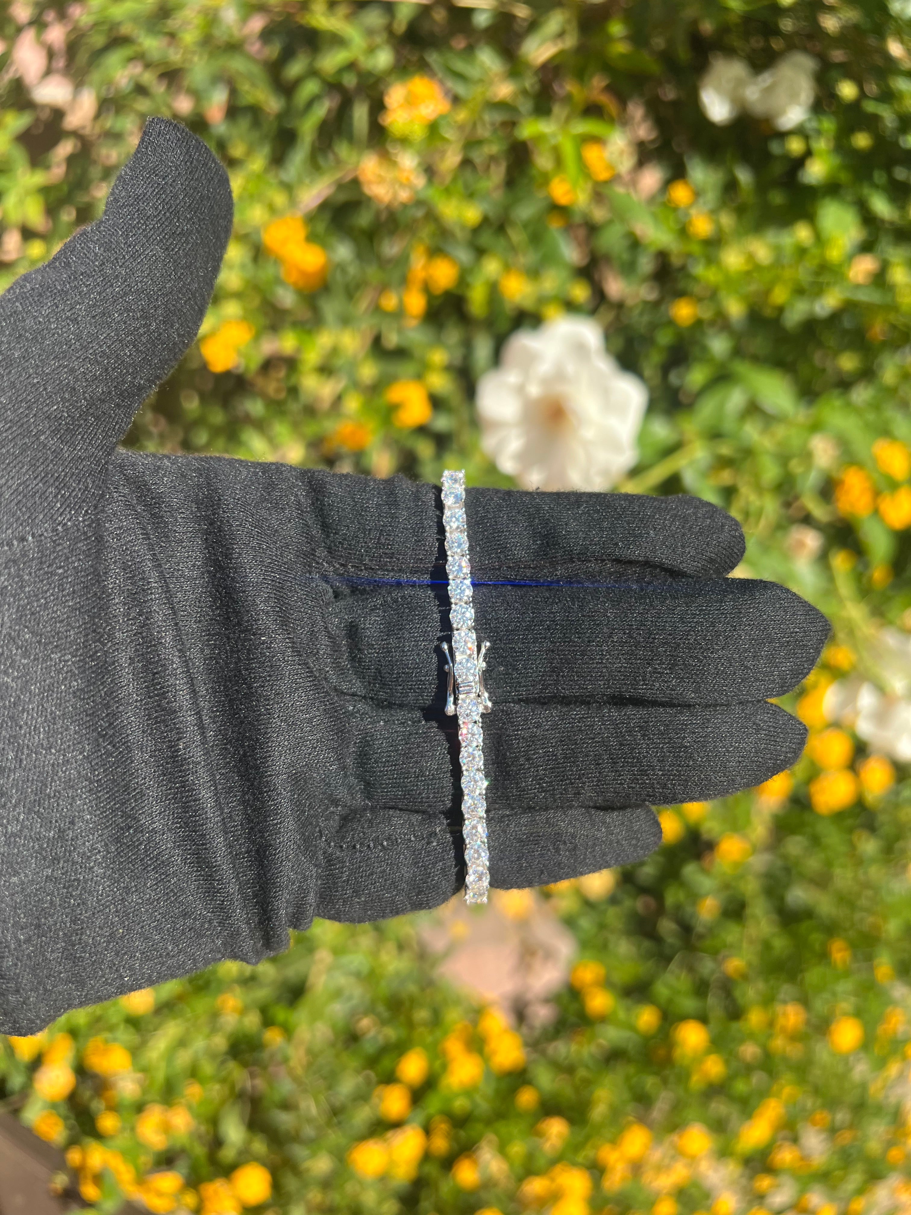 4MM Moissanite Tennis Bracelet in Solid 925 Silver by Jayco Jewelry