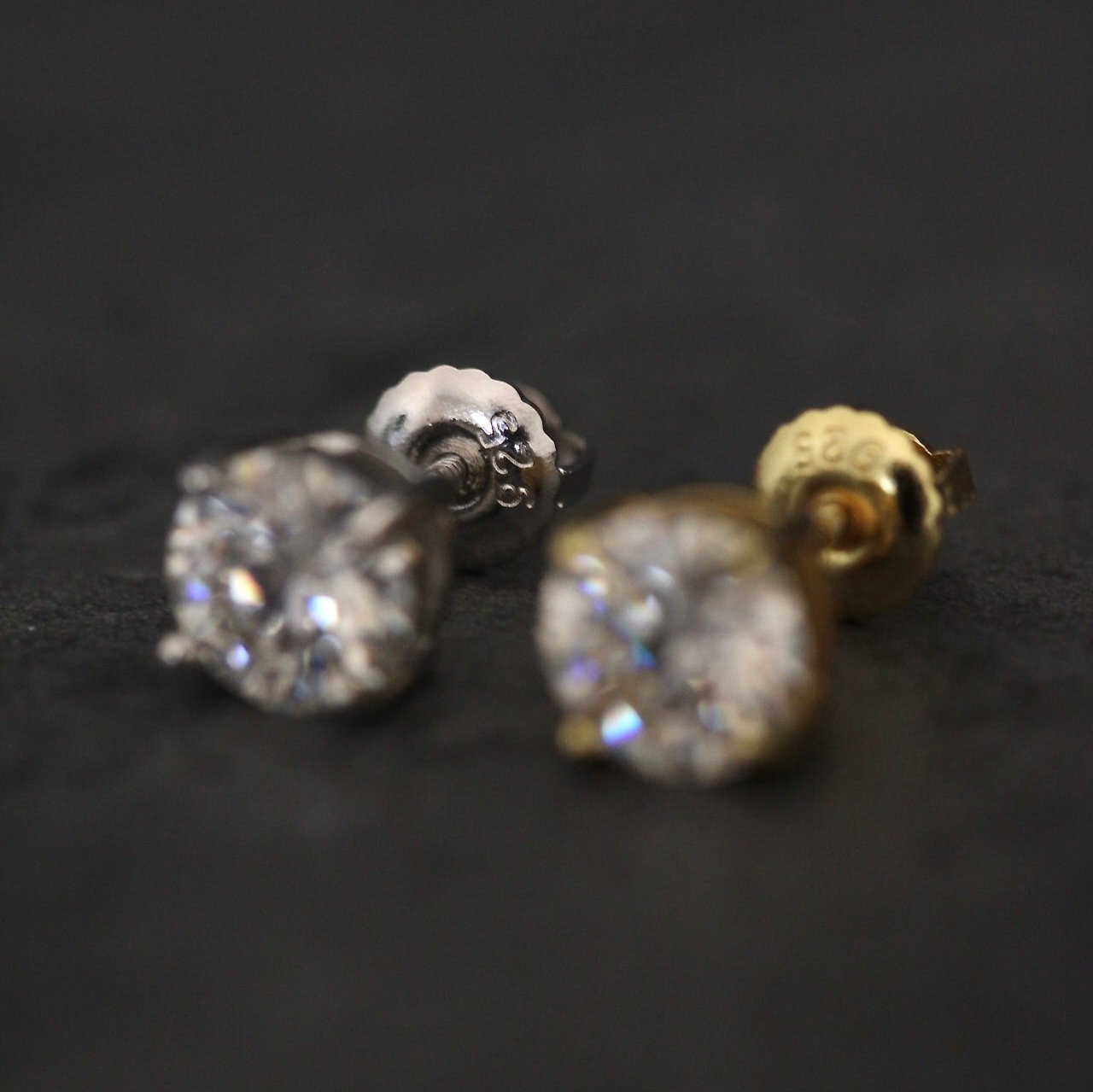 Moissanite Round Cut Stud Earrings by Jayco Jewelry