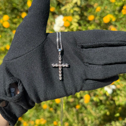 Moissanite Cross Pendant with Necklace in Silver by Jayco Jewelry