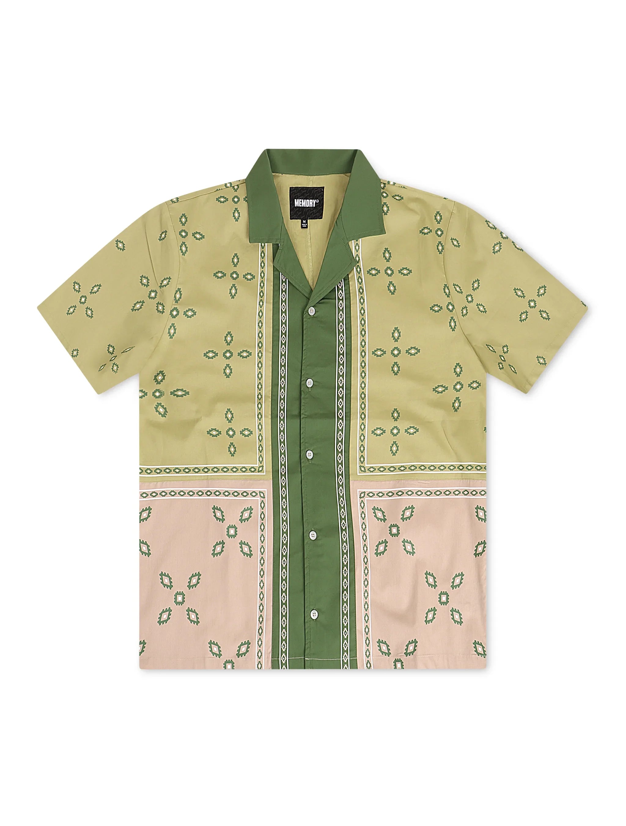 Memory Lane Patch Work Button Up Shirt - Khaki by Denim Exchange