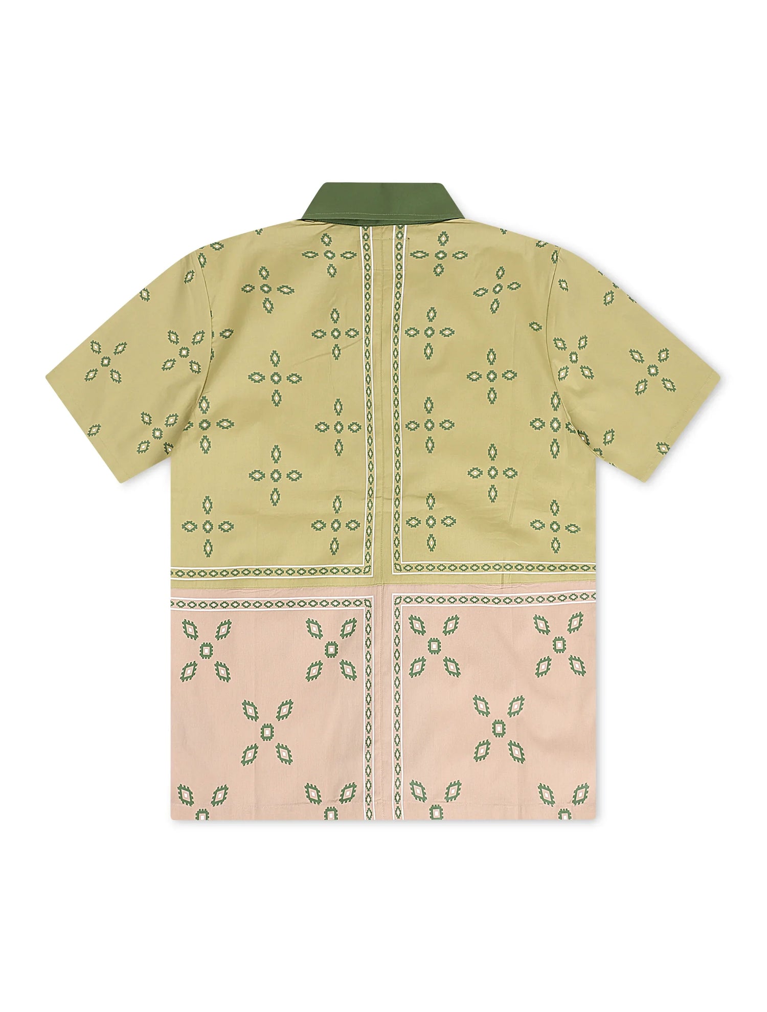 Memory Lane Patch Work Button Up Shirt - Khaki by Denim Exchange