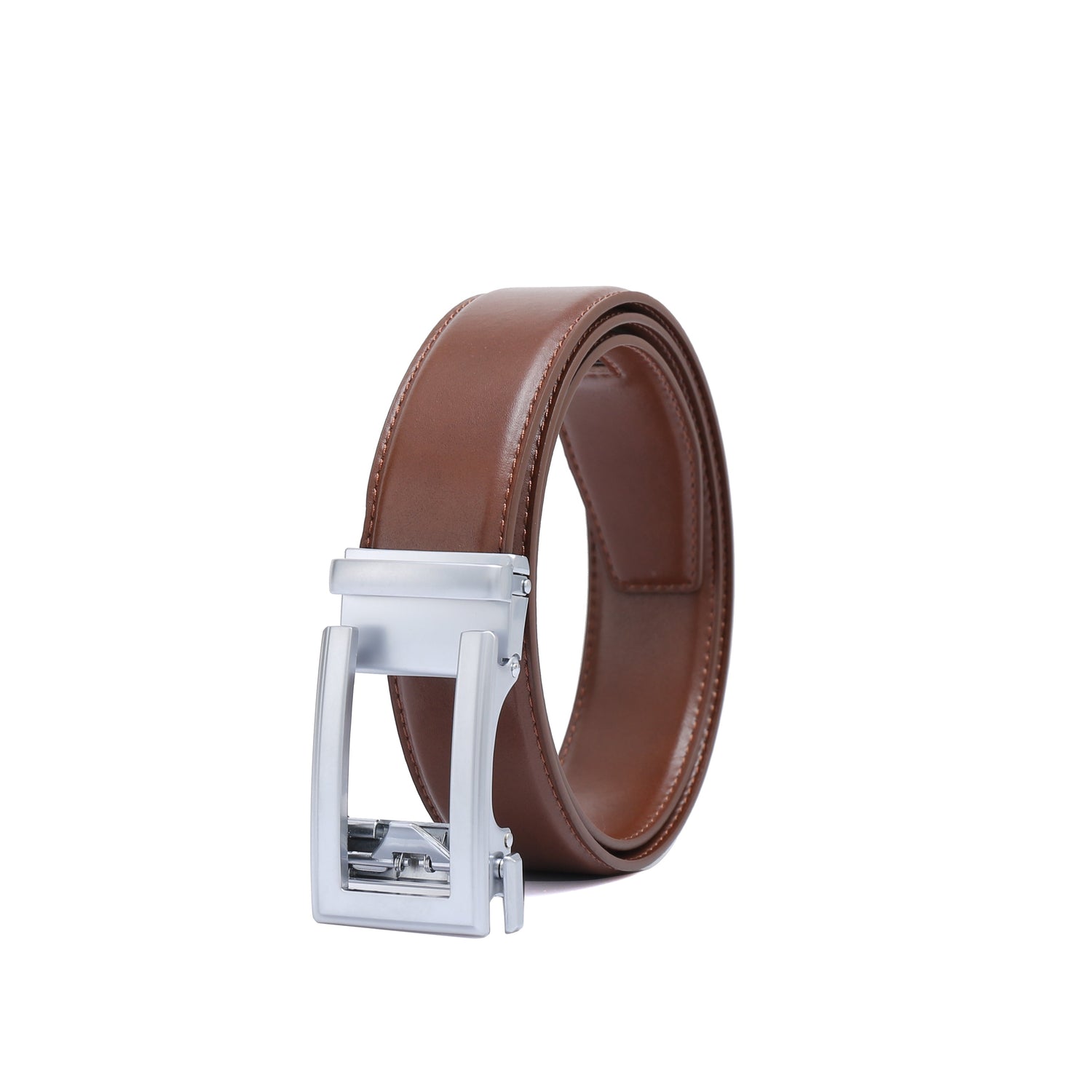 Auto 1 Vegan Belt - Silver Buckle (Brown - all sizes, Black only up to size 34) by Doshi FCSA