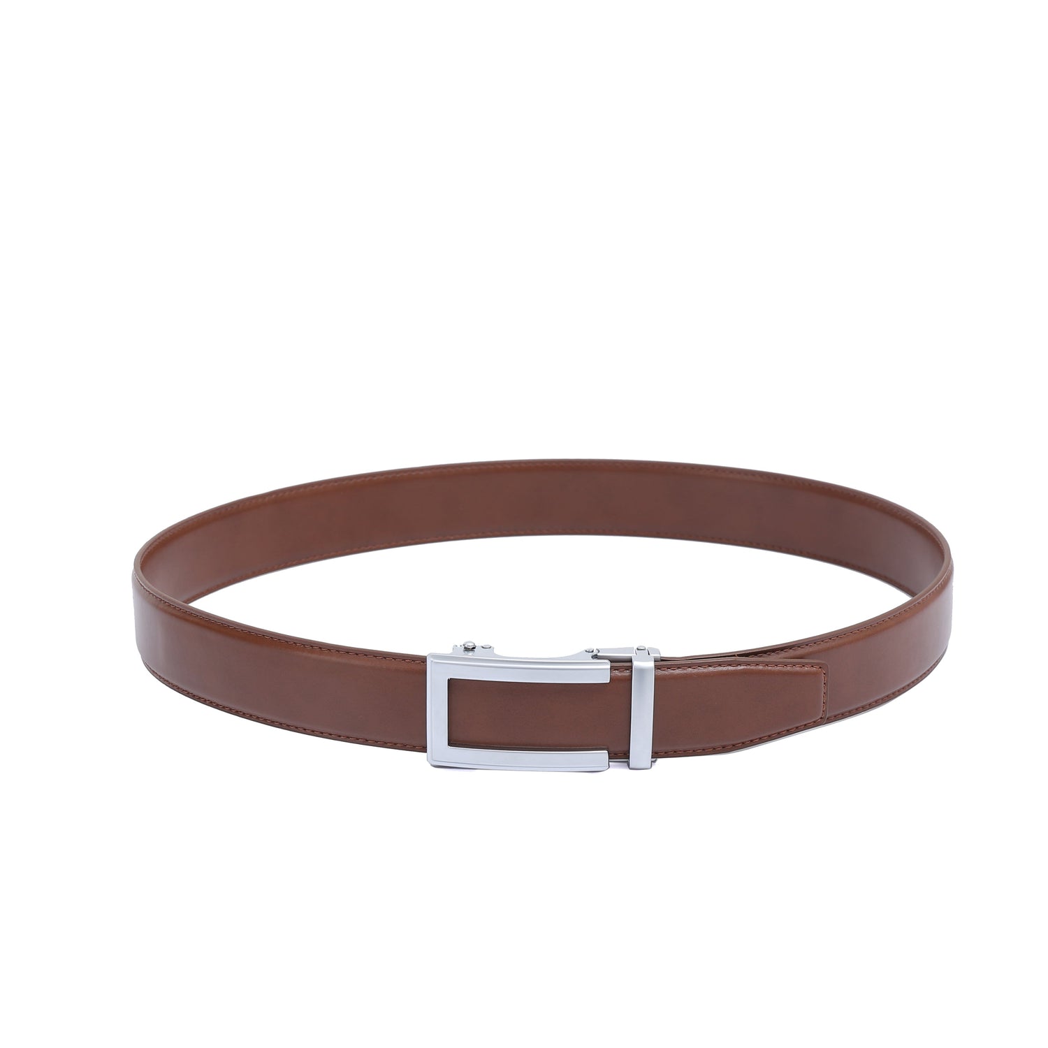Auto 1 Vegan Belt - Silver Buckle (Brown - all sizes, Black only up to size 34) by Doshi FCSA