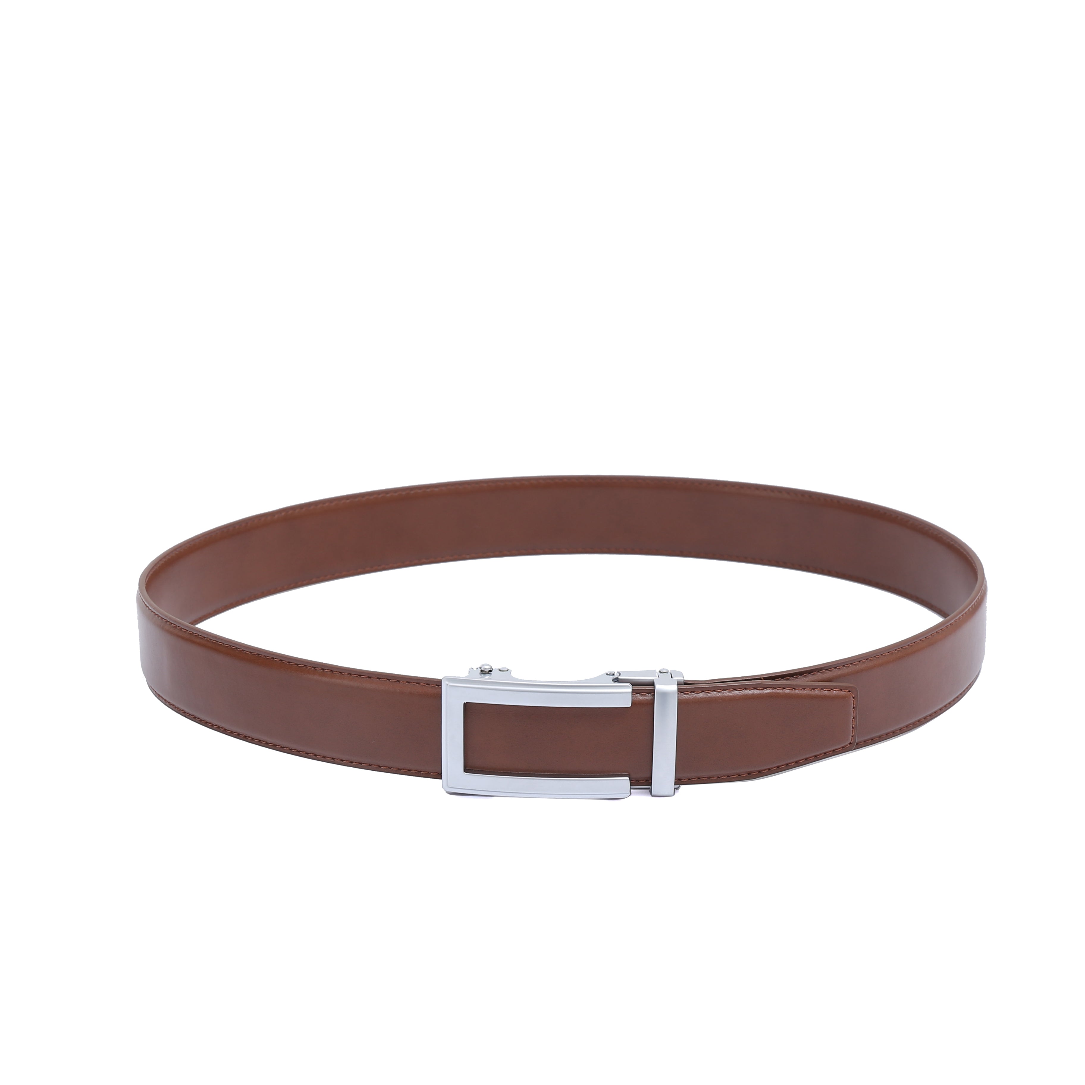 Auto 1 Vegan Belt - Silver Buckle (Brown - all sizes, Black only up to size 34) by Doshi FCSA