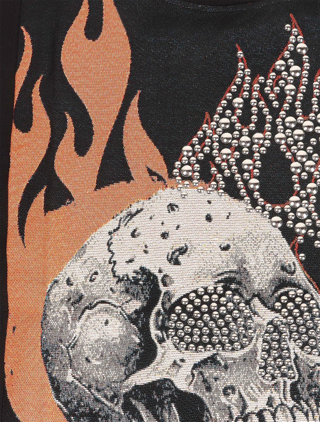 Majestik Mens Rock On Skull Tapestry Jacquard Tee - Black