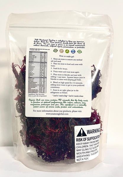 Pure Certified Wild Harvested Organic Purple Raw Sea Moss by Seamoss Global