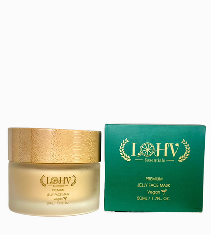 PREMIUM 100% VEGAN Rejuvenating JELLY FACE MASK With Retinol + Turmeric + Aloe Vera + Lactic acid + Rosemary Leaf by LOHV ESSENTIALS