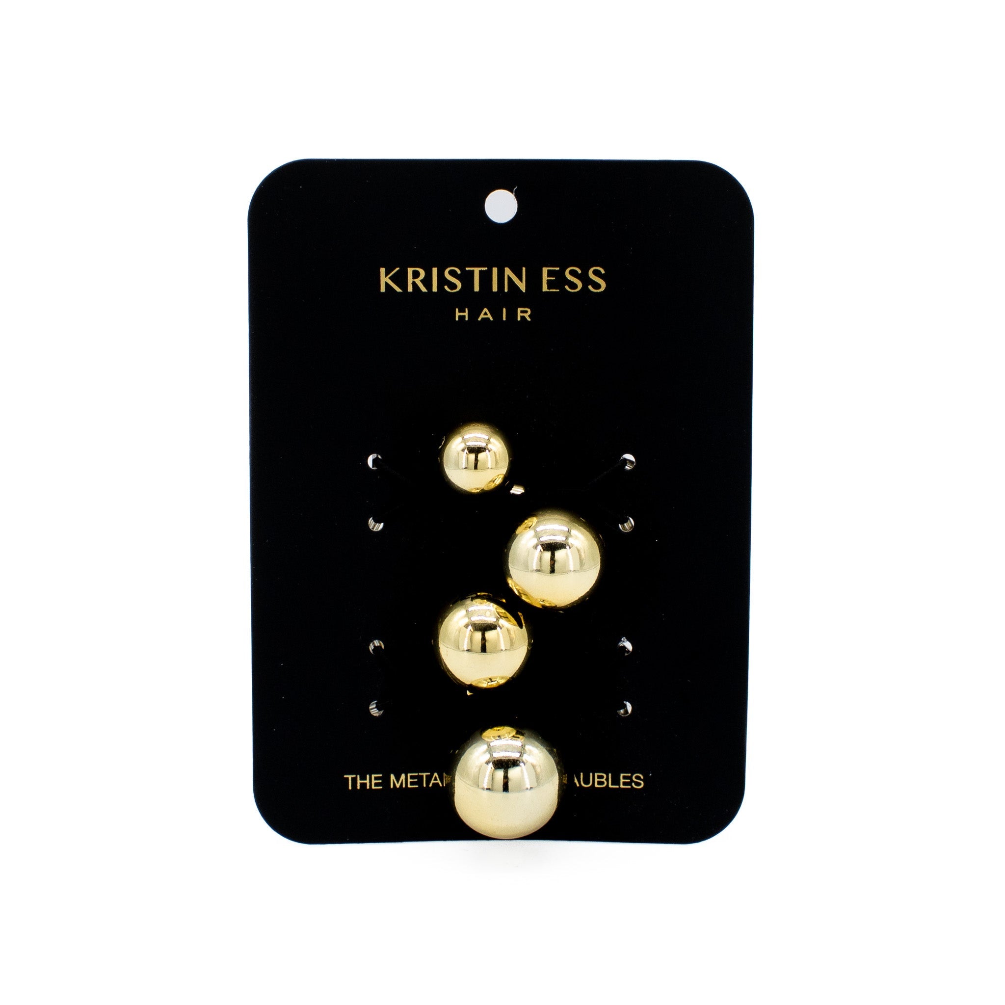 Kristin Ess The Metallic Pony Baubles Hair Elastics 2 pack Gold - New by This is Beauty US