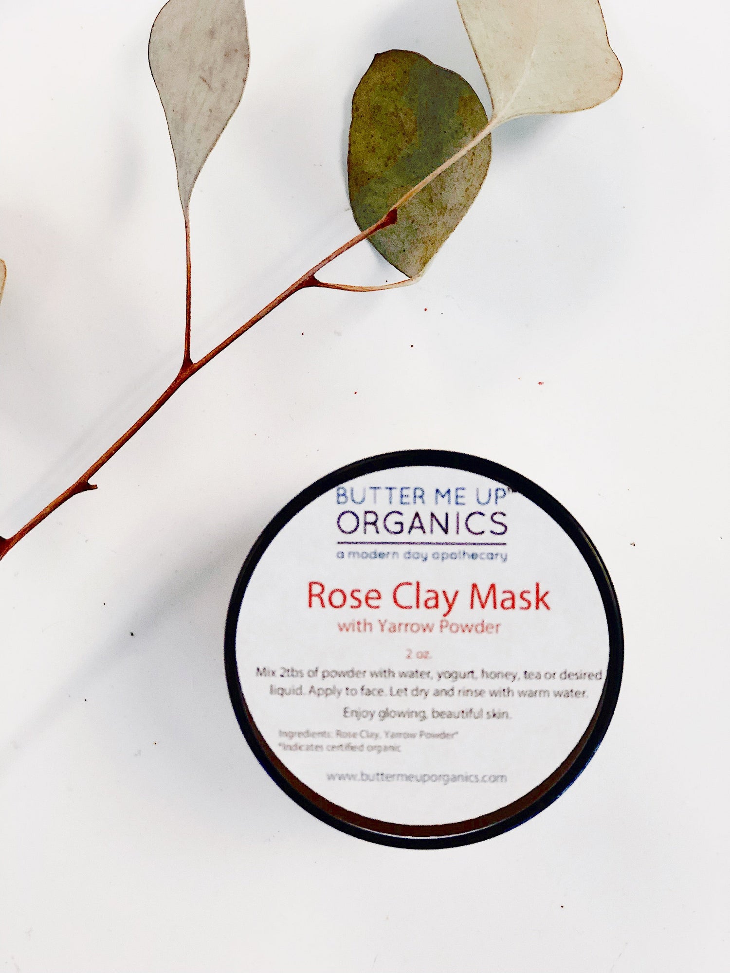 Rose Clay Face Mask by Butter Me Up Organics