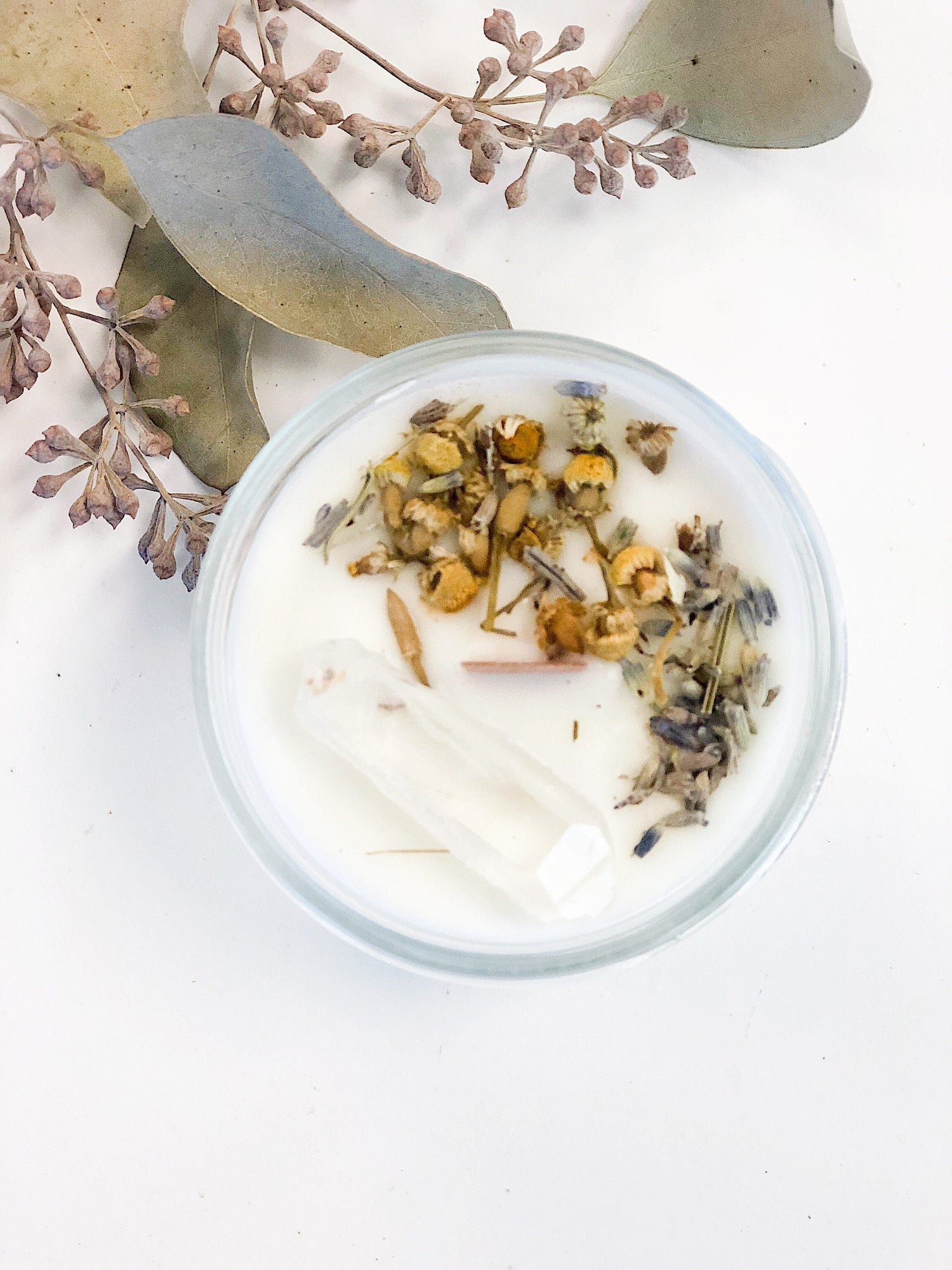 Peace Candle / Serenity Candle / Intention Candle / Ritual Candle / Crystal Candle / Pretty Candle / Organic Soy Wax Candle / Botanicals by Butter Me Up Organics