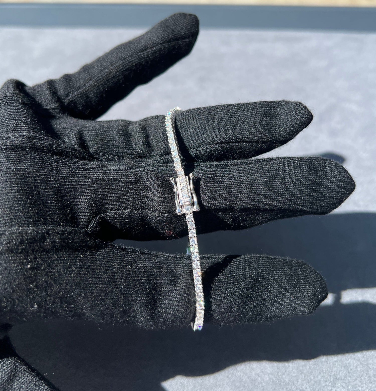 2mm Moissanite Tennis Bracelet in Solid 925 Silver by Jayco Jewelry