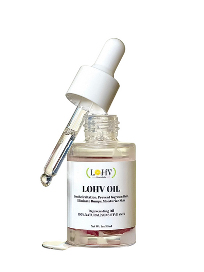 LOHV Multi-Purpose PREMIUM Rose Oil For Sensitive Skin. Clear Up Bumps, Ingrown Hairs On Face and Bikini Line, Soothes Irritation with Rosemary Oil + Vitamin E Oil + Grape Seed Oil + Sweet Almond Oil by LOHV ESSENTIALS