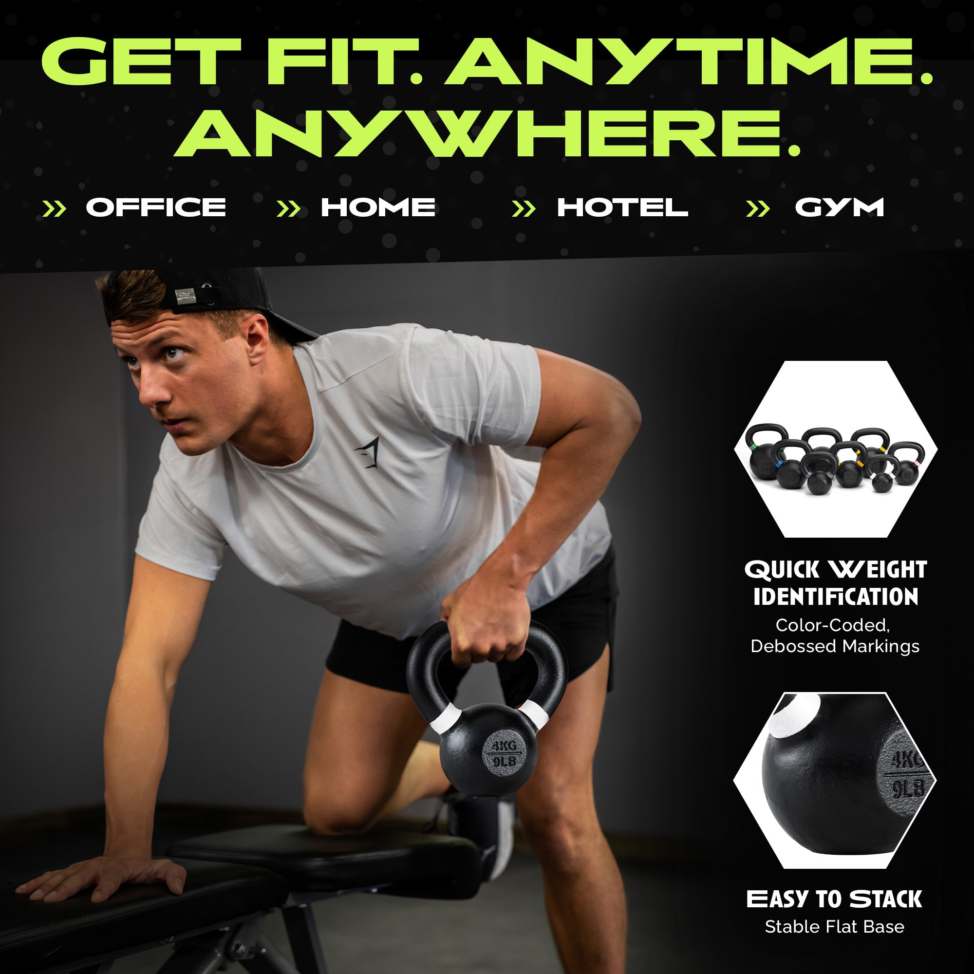 Single Cast Iron Kettlebell by Rage Fitness