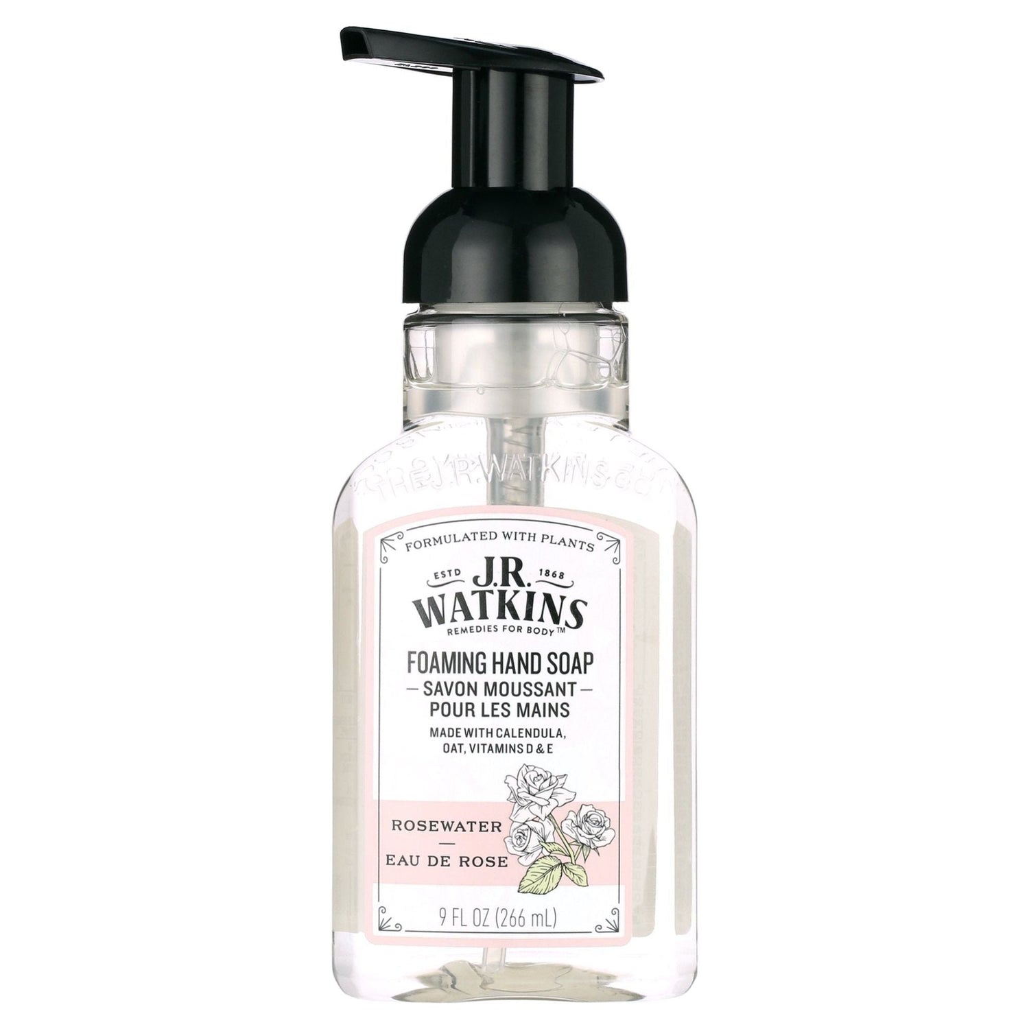 J.R. Watkins Rosewater Foaming Hand Soap 9 oz by Pasteur Pharmacy