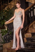 Ladivine J4305 Dress Fit & Flare Glitter Beaded Corset Prom Gown by DiscountDressShop
