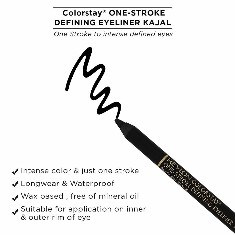 Revlon Colorstay One-Stroke Defining Eyeliner Kajal - Blackest Black by Dista