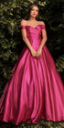 Cinderella Divine J822 A-Line Organza Off the Shoulder Ball Gown by DiscountDressShop